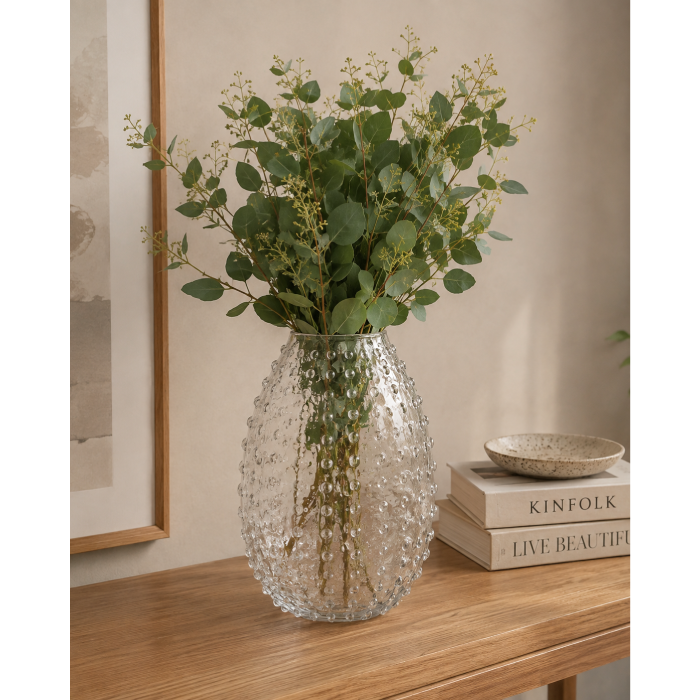 Florero de Vidrio con Relieve G